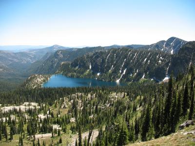 Lake and peaks in the Rattlesnake Wilderness north of Missoula