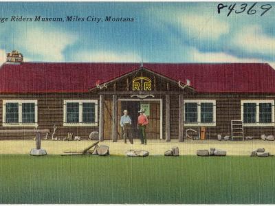 Vintage postcard of the Range Riders Museum, Miles City