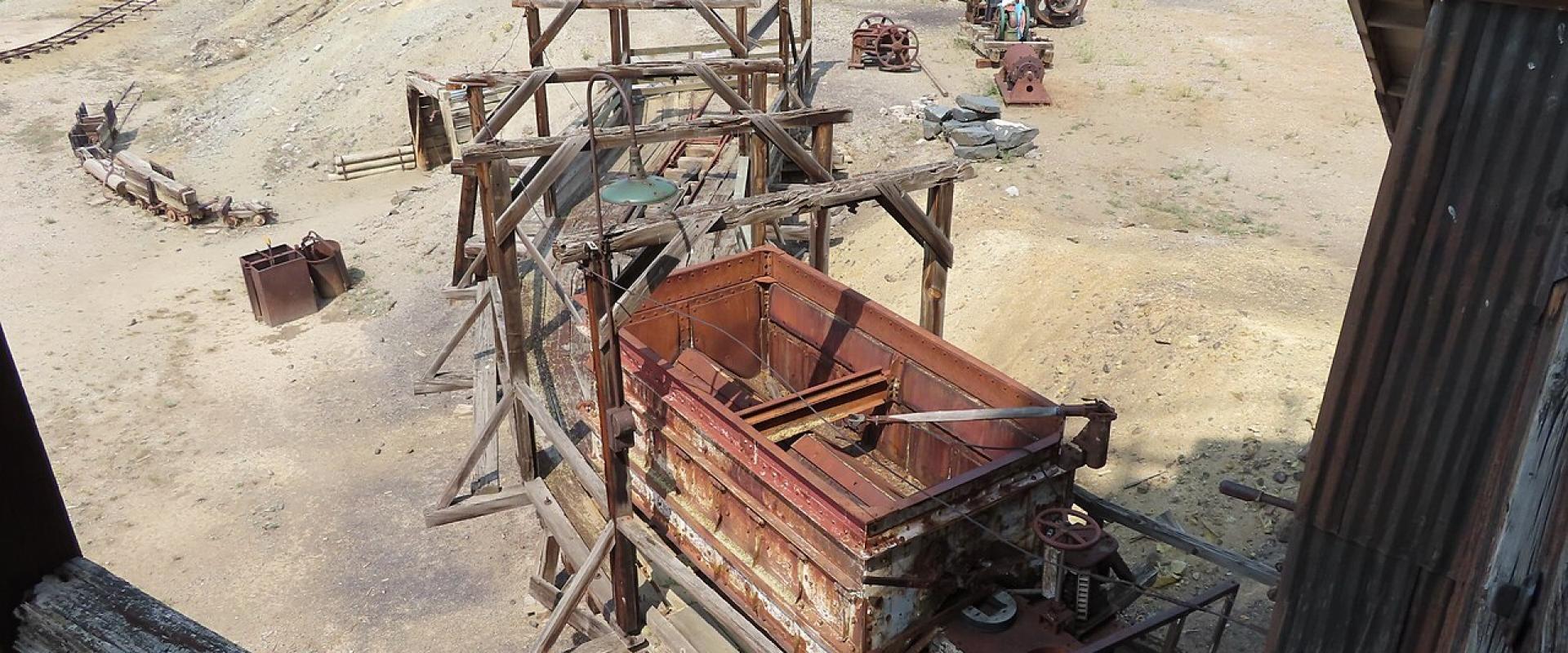 Ore cars and mining equipment at the World Museum of Mining