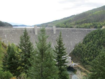 Hungry Horse Dam above the South Fork of the Flathead River near Columbia Falls
