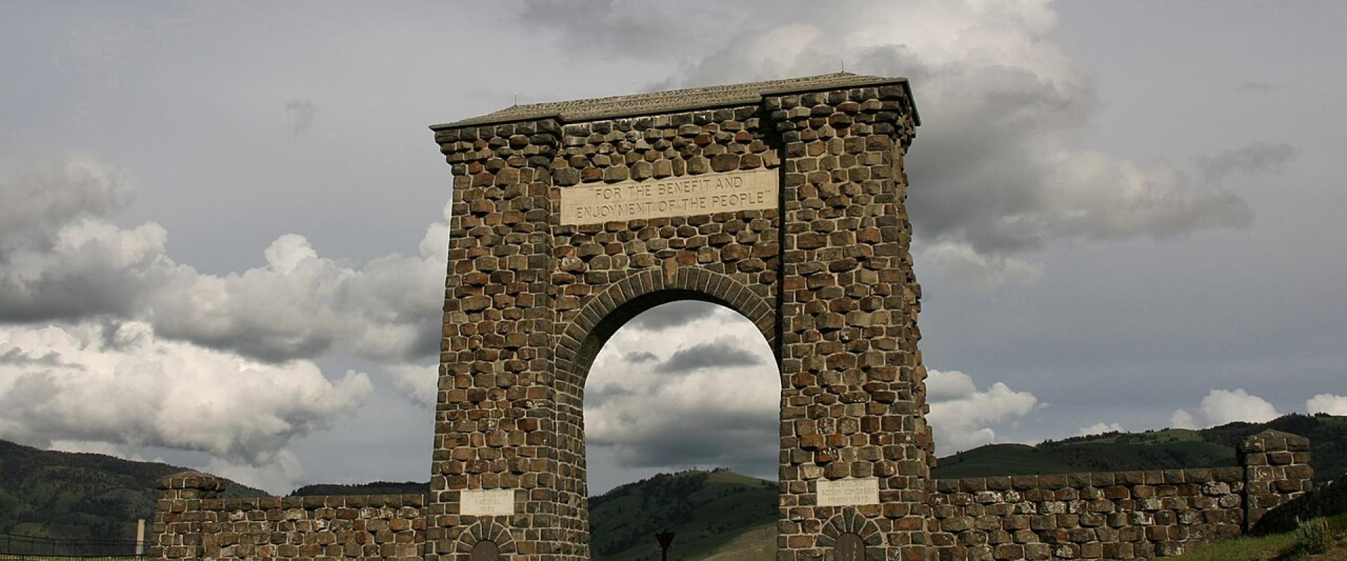 The Roosevelt Arch at Yellowstone's North Entrance in Gardiner