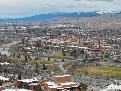 Missoula and the Clark Fork River from the hills above town