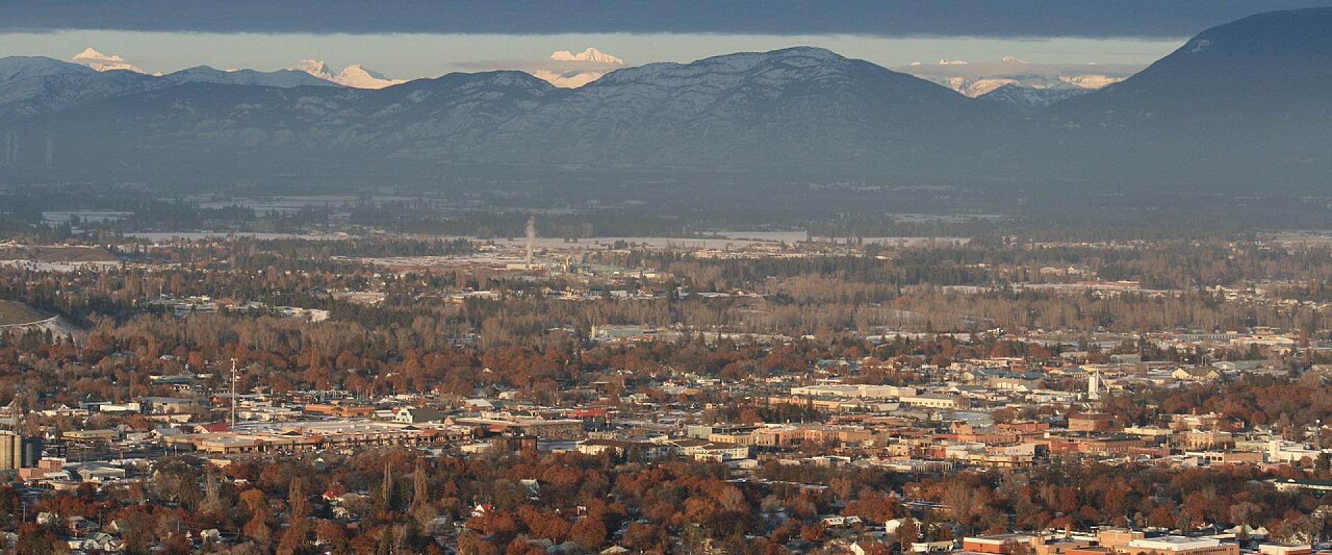 Kalispell and the Flathead Valley from Lone Pine State Park, looking toward Glacier