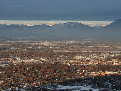 Kalispell and the Flathead Valley from Lone Pine State Park, looking toward Glacier